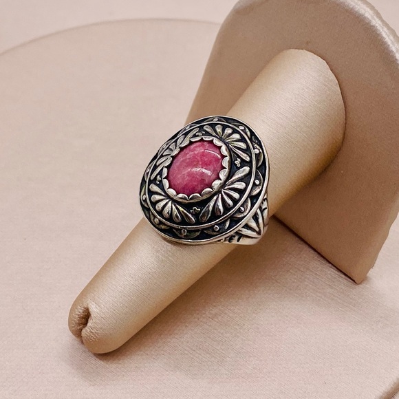 EUC Carolyn Pollack x American West 925 Sterling Silver Rhodonite Gemstone Ring - Picture 3 of 17